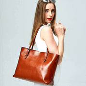 VeronaTote™ | Tijdloze Leren Schoudertas voor Dames - Lumiza