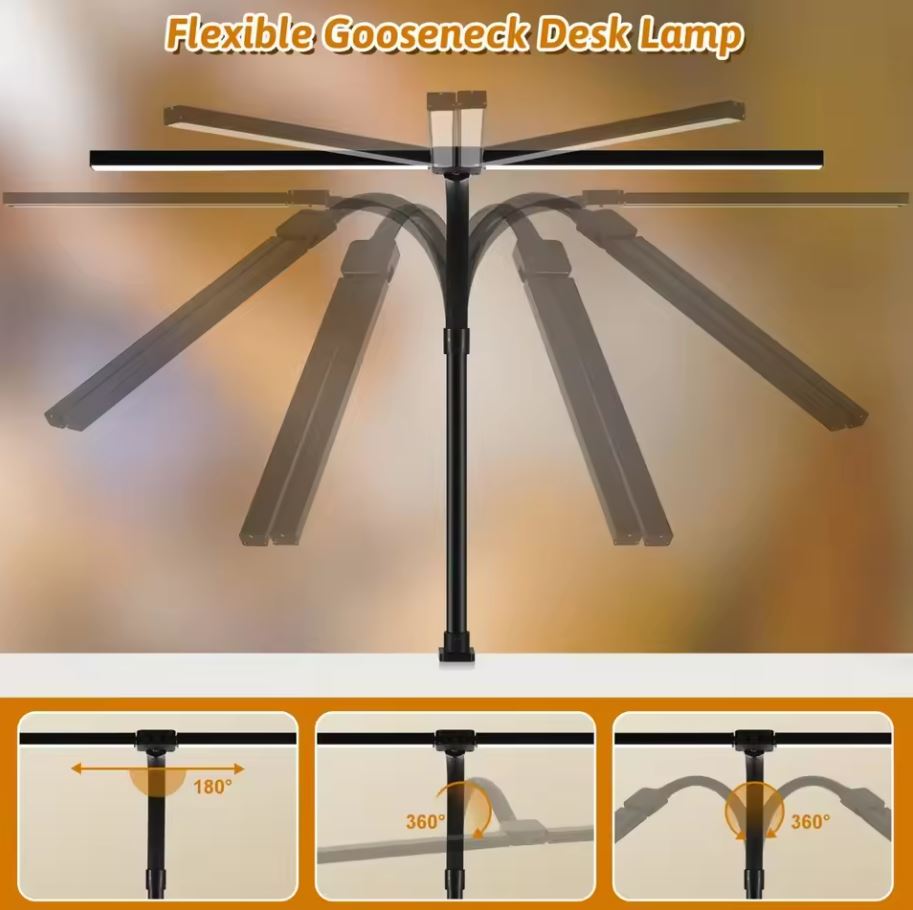 VisionBeam™ | Krachtige LED Bureaulamp met Flexibele Zwanenhals - Lumiza