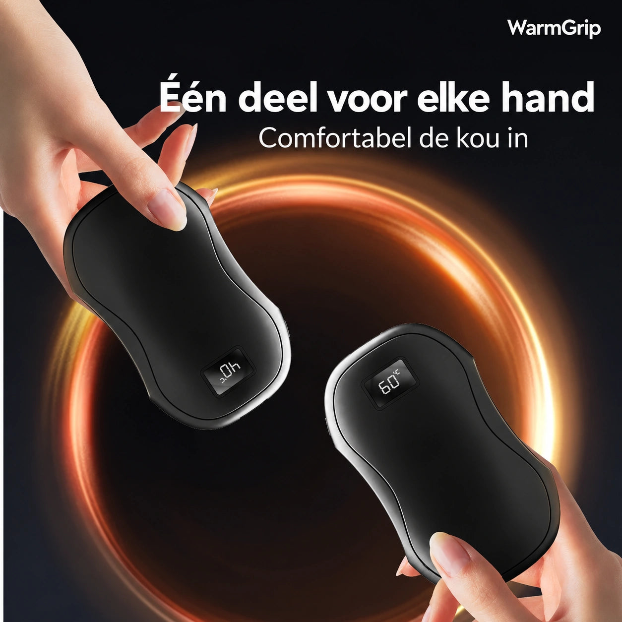 WarmGrip handwarmer met een los deel voor elke hand