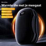 WarmGrip magnetisch deelbare handwarmer met digitaal scherm en USB-oplaadfunctie